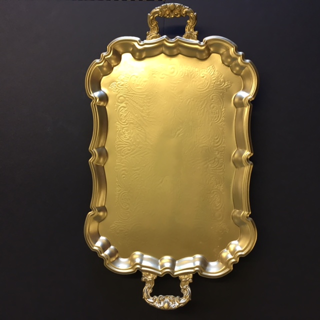 Gold butler trays, rectangular